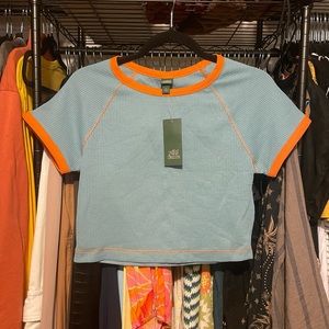 NWT Colorblock Cropped T Shirt